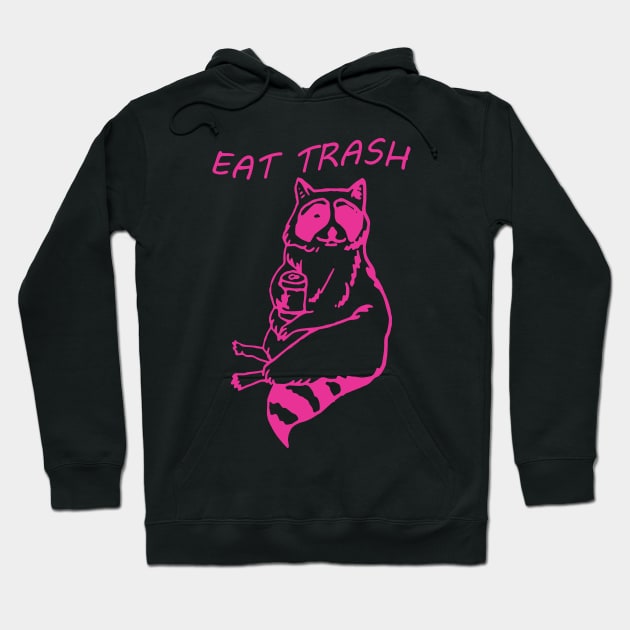 Eat trash cute raccoon Hoodie by urbanart.co